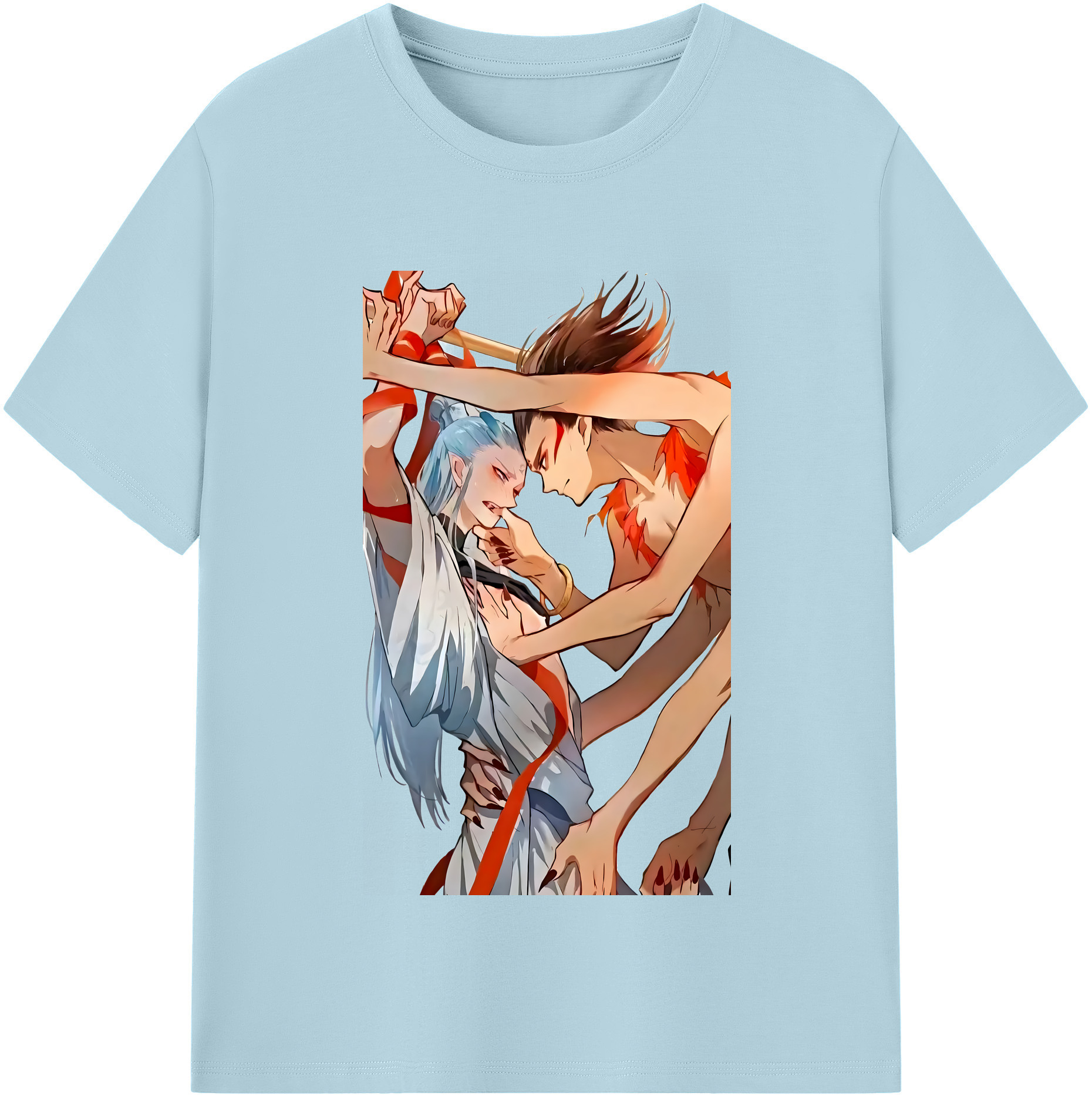 （画像用） Ne Zha 2 ナタ 魔童の大暴れ 綿100％半袖Tシャツ（フロントプリント）